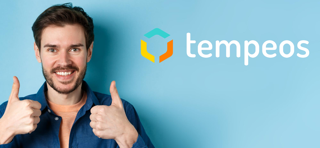 Quelles qualités pour devenir franchisé Tempeos — profil idéal Entrepreneur enthousiaste avec logo Tempeos, illustrant les qualités clés pour réussir en tant que franchisé dans le secteur des avantages salariés